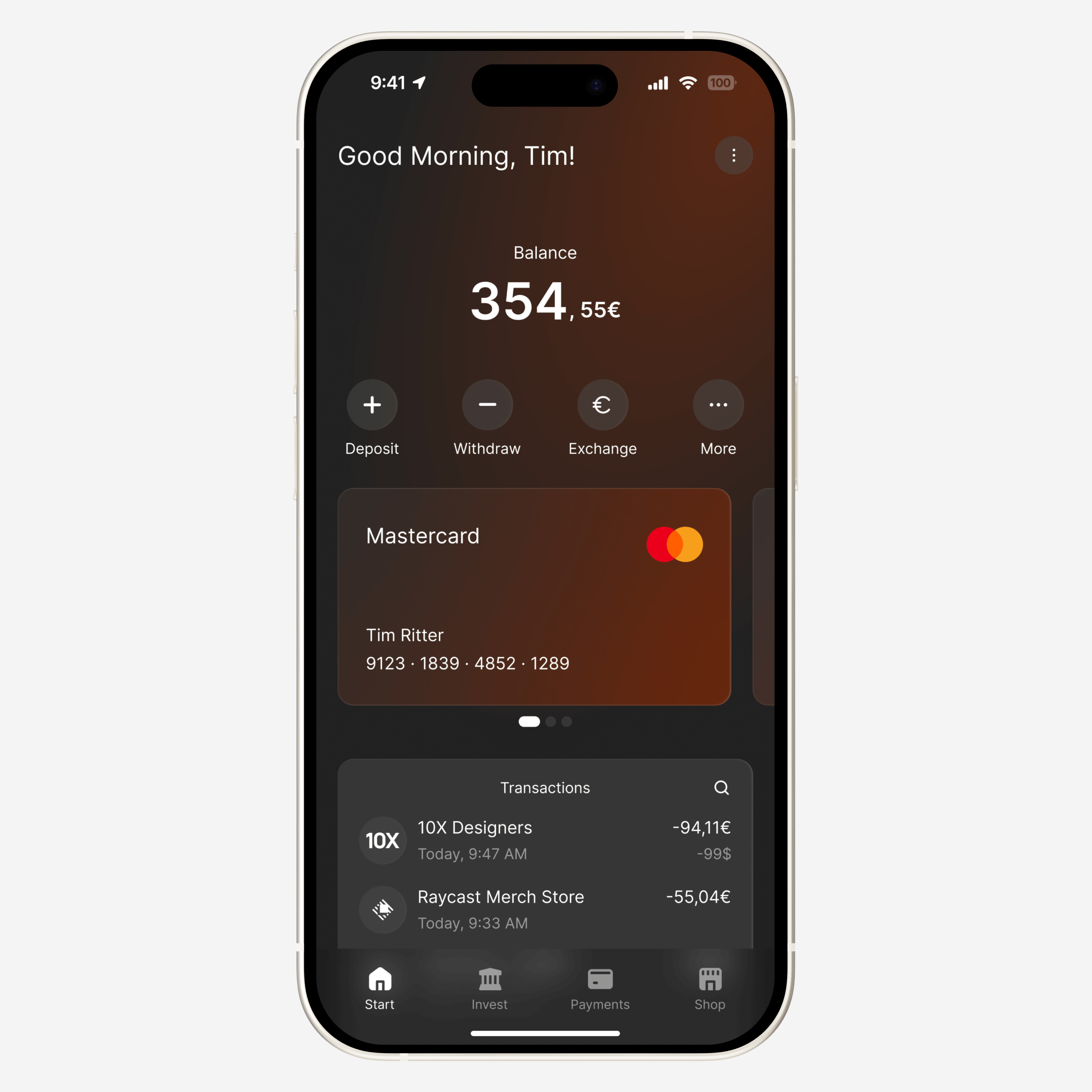 Banking App Concept (Full View)