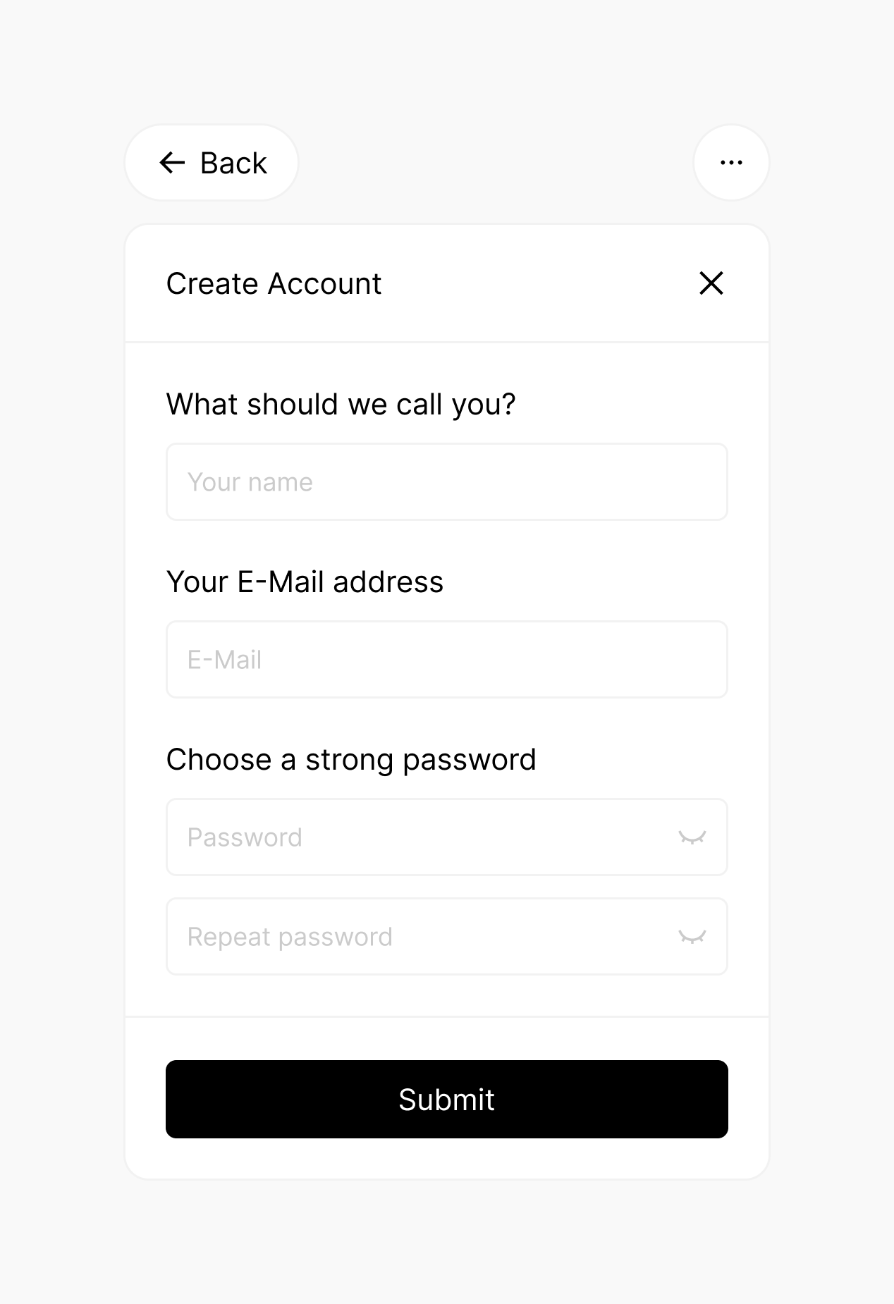 Create Account Modal